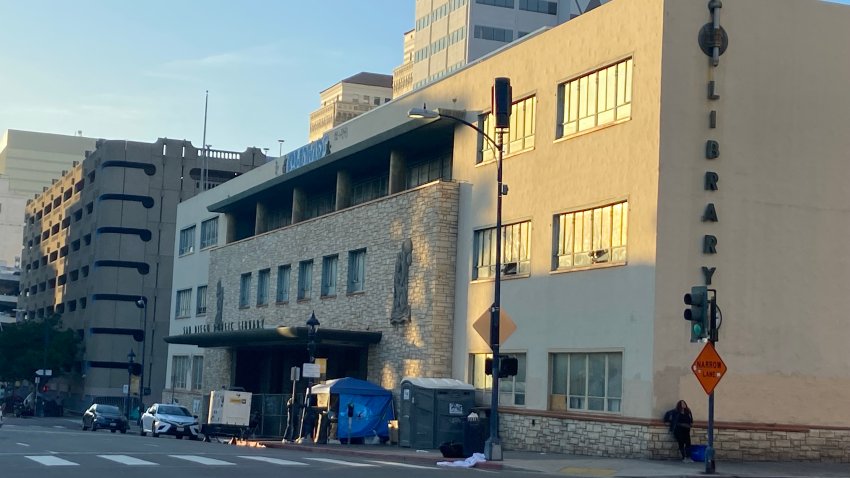 The Old San Diego Central Library was turned into a temporary homeless shelter for women in 2022.