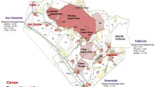 Mapa indica las zonas con advertencia de ruido alrededor de Camp Pendleton. Cortesía de Camp Pendleton,
