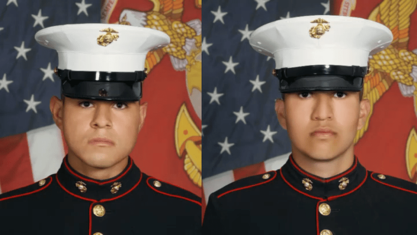 Lance Cpl. Marcelino M. Gamino, 28, of Fresno (left) and Lance Cpl. Albert A. Aguilera, 22, of Riverside (right).